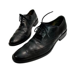 Cole Haan Men's Black Leather Wingtip Oxfords Brogues | 9.5 M